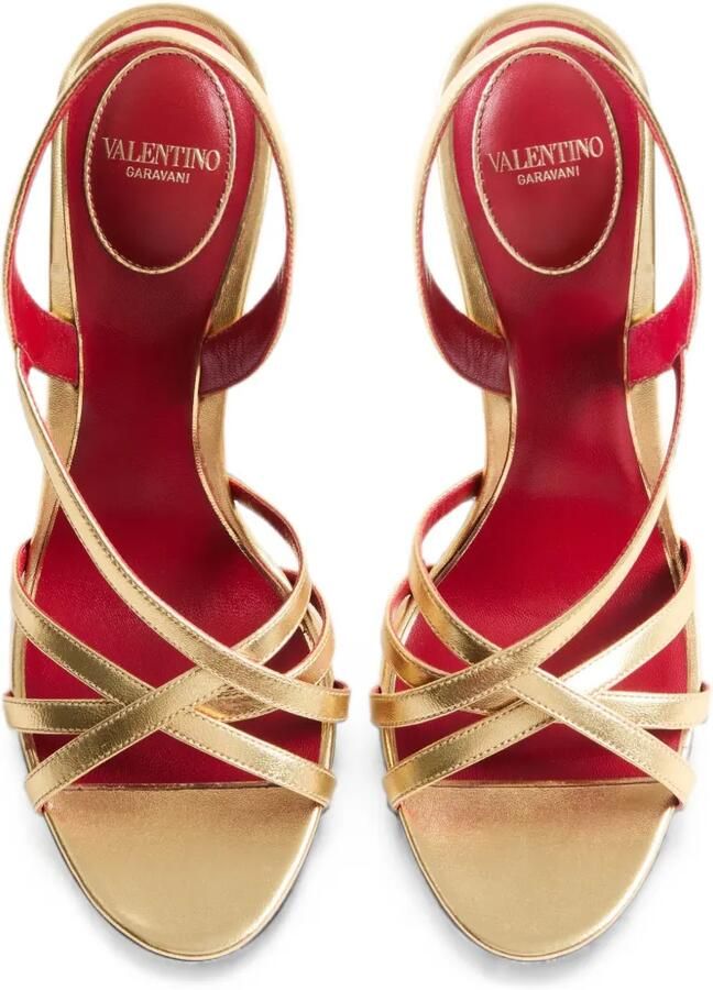 Valentino Garavani Fetishique sandalen van gelamineerd nappaleer Goud