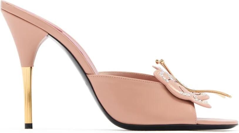 Valentino Garavani Flutterby leren sandalen met vlinderpatch Beige