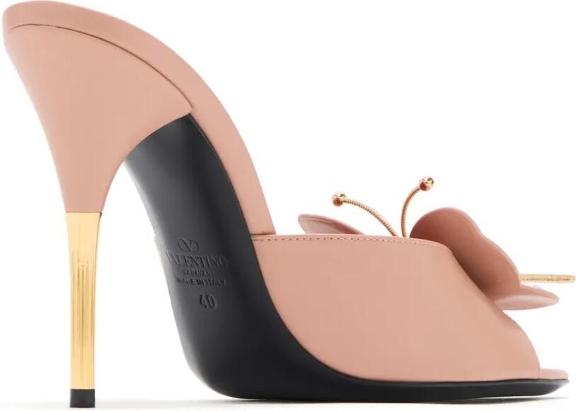 Valentino Garavani Flutterby leren sandalen met vlinderpatch Beige - Foto 3