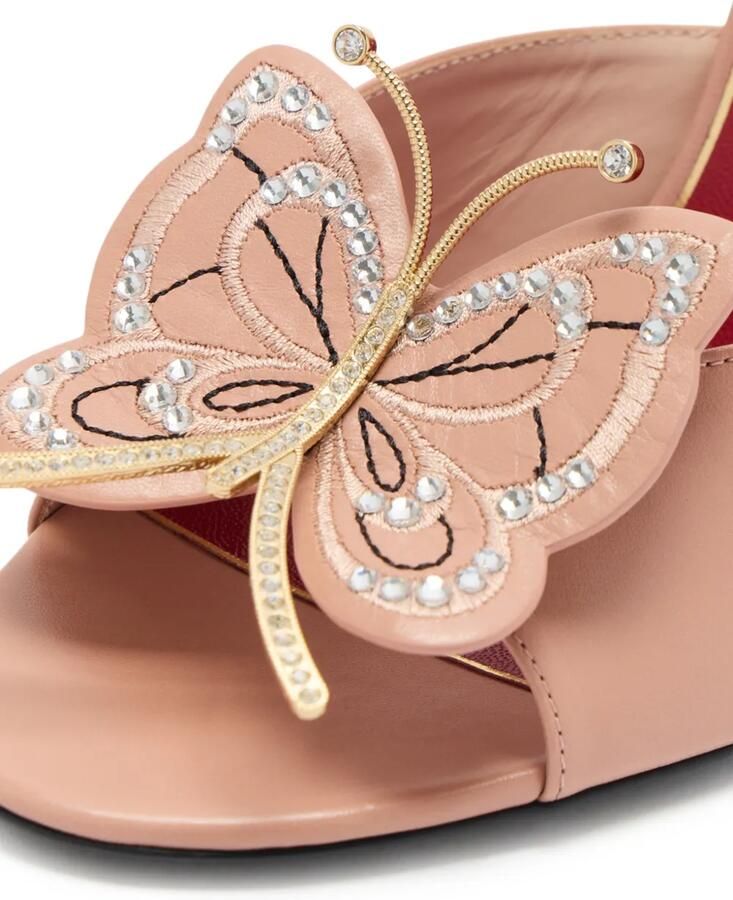 Valentino Garavani Flutterby leren sandalen met vlinderpatch Beige - Foto 2