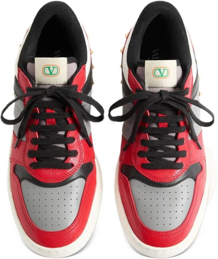 Valentino Garavani Freedots two-tone sneakers in kidskin and nappa calfskin with studs detail Rood - Foto 2