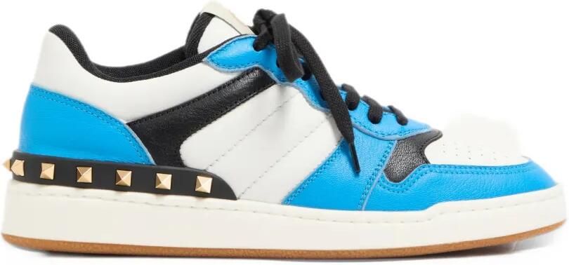 Valentino Garavani Freedots two-tone sneakers in kidskin and nappa calfskin with studs detail