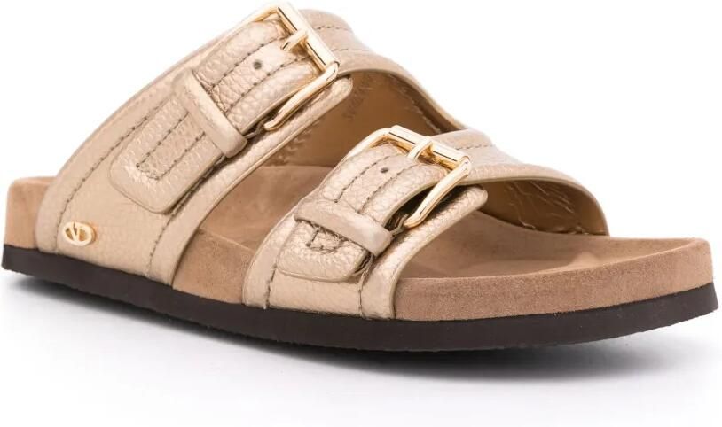 Valentino Garavani Fussbet slippers met dubbele band Goud - Foto 2