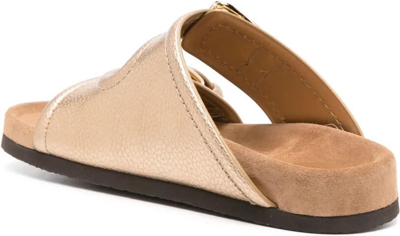 Valentino Garavani Fussbet slippers met dubbele band Goud - Foto 3