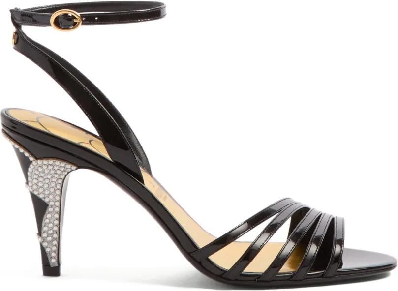 Valentino Garavani Ladycrush lakleren sandalen met kristallen 85 mm Zwart