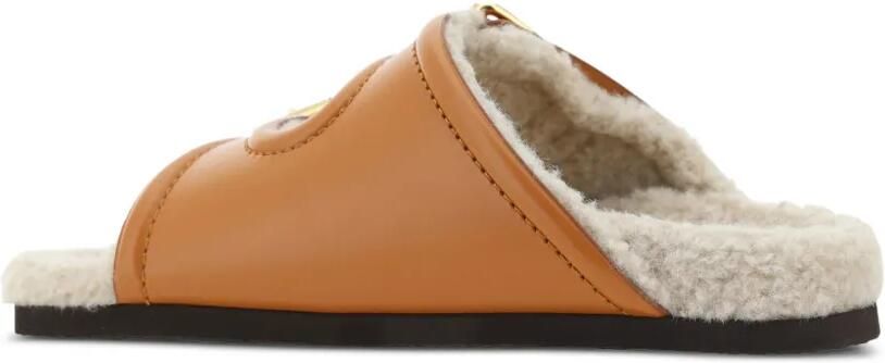 Valentino Garavani Lammy slippers met gesp Bruin - Foto 3