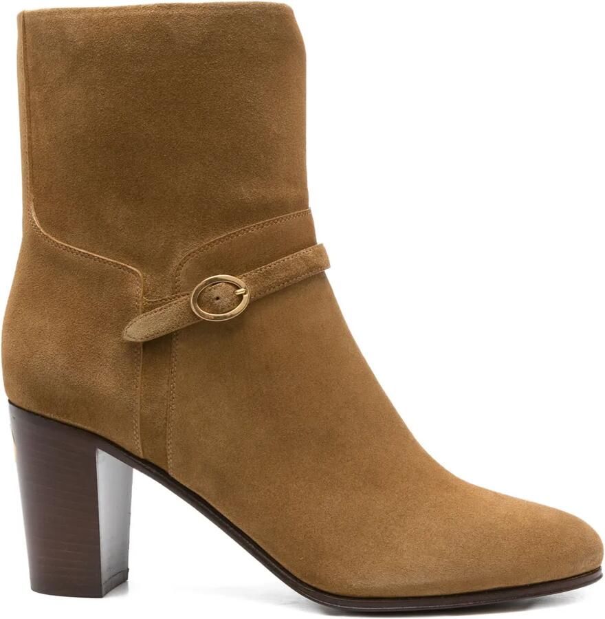 Valentino Garavani Leren enkellaarzen Beige