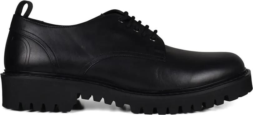 Valentino Garavani Leren loafers met stiksels Zwart