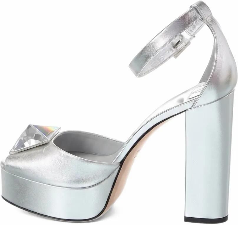 Valentino Garavani Leren sandalen Zilver