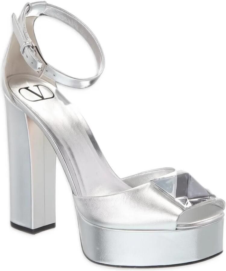 Valentino Garavani Leren sandalen Zilver - Foto 2