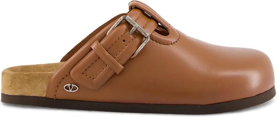 Valentino Garavani Leren slippers Bruin