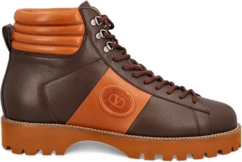 Valentino Garavani logo-embossed leather ankle boots Bruin