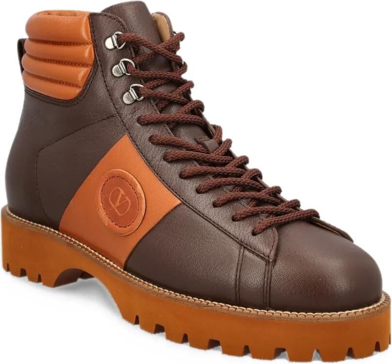Valentino Garavani logo-embossed leather ankle boots Bruin - Foto 2