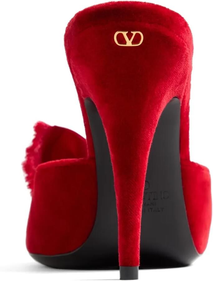 Valentino Garavani Marie A fluwelen sandalen 105 mm Rood - Foto 3