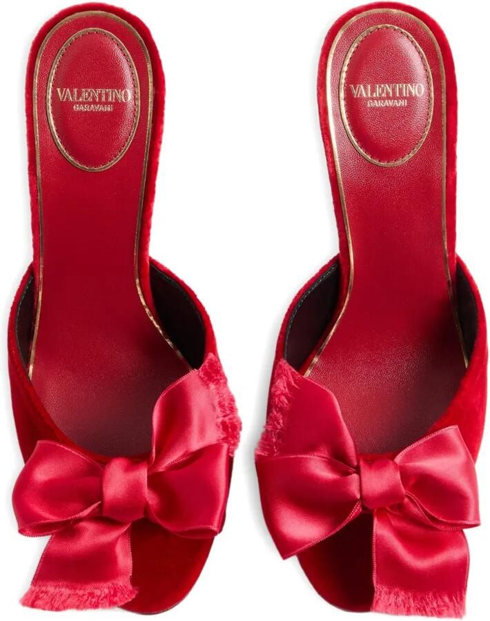 Valentino Garavani Marie A fluwelen sandalen 105 mm Rood - Foto 2