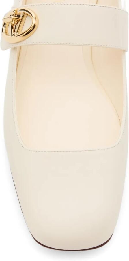 Valentino Garavani Mary-Jane VLogo Locker kalfsleren ballerina's Beige - Foto 2