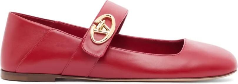 Valentino Garavani Mary-Jane VLogo Locker kalfsleren ballerina's Rood
