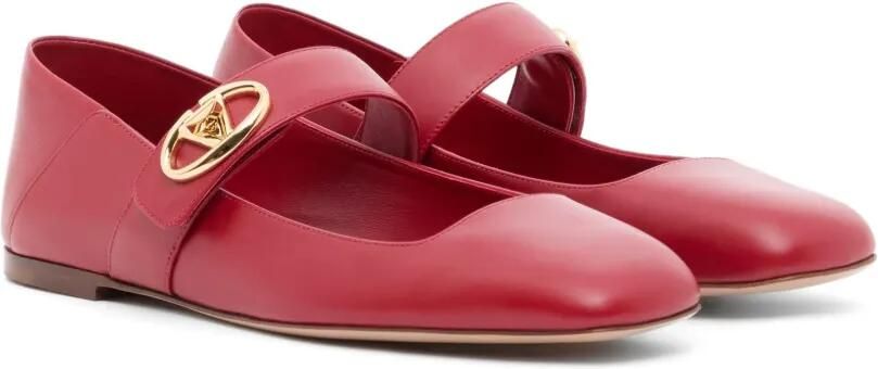 Valentino Garavani Mary-Jane VLogo Locker kalfsleren ballerina's Rood - Foto 4