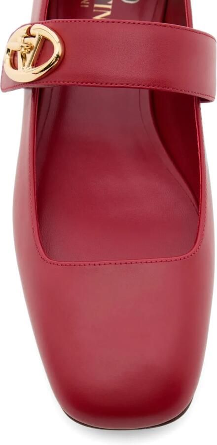 Valentino Garavani Mary-Jane VLogo Locker kalfsleren ballerina's Rood - Foto 2