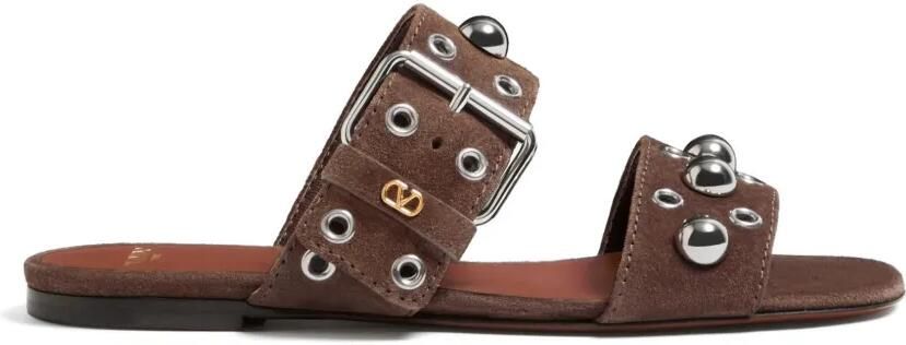 Valentino Garavani Nellcôte leren sandalen Bruin