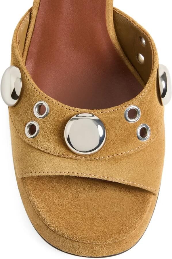 Valentino Garavani Nellcôte leren sandalen met plateauzool Bruin