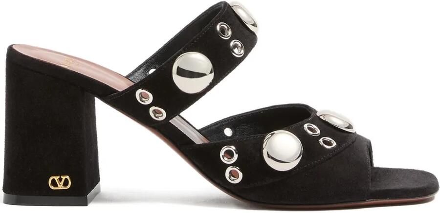 Valentino Garavani Nellcôte leren slippers Zwart