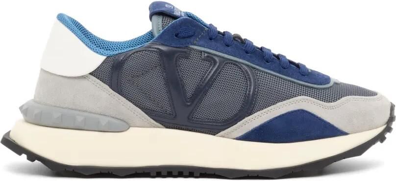 Valentino Garavani Netrunner canvas en suède sneakers Blauw