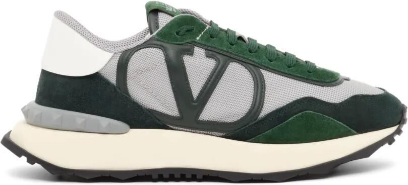 Valentino Garavani Netrunner canvas en suède sneakers Groen