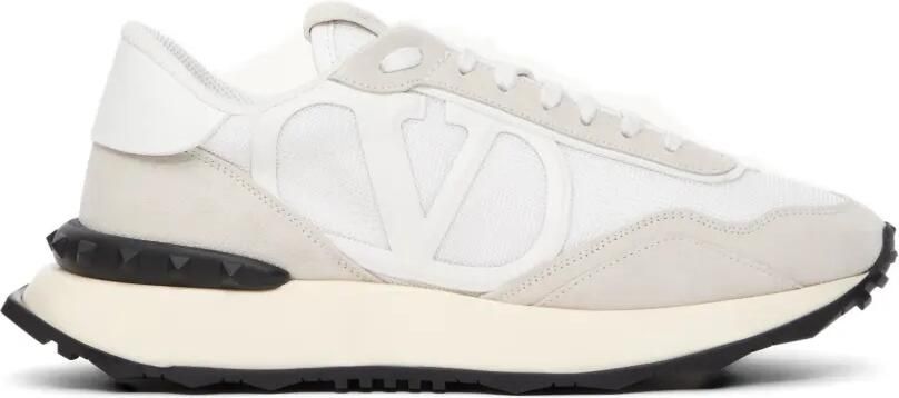 Valentino Garavani Netrunner canvas en suède sneakers Wit