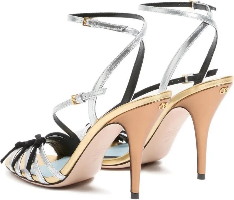 Valentino Garavani Nodine gelamineerde nappa sandalen Zilver - Foto 5