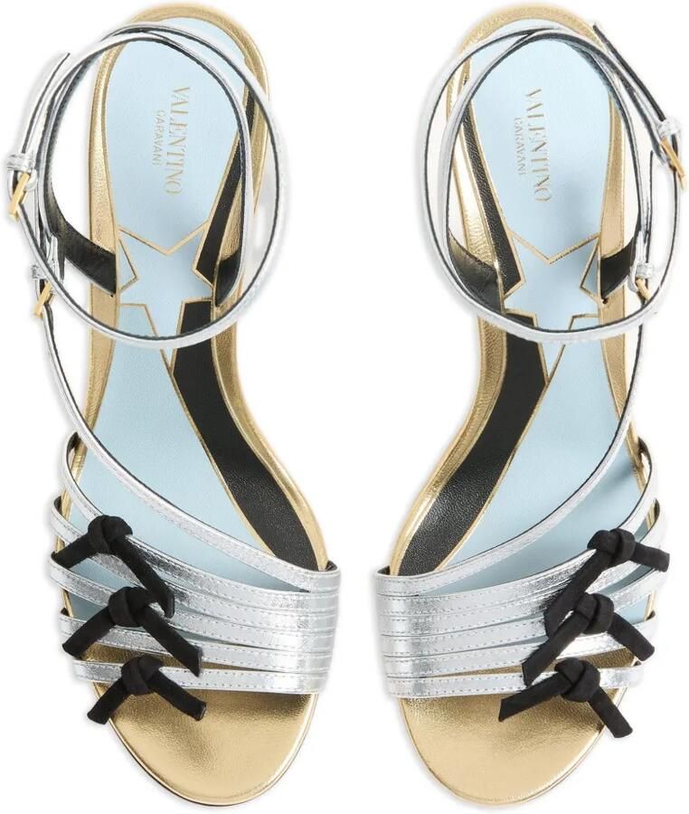 Valentino Garavani Nodine gelamineerde nappa sandalen Zilver - Foto 2