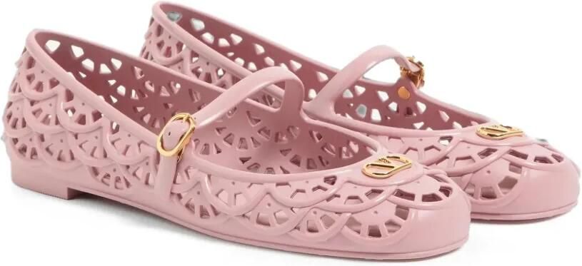 Valentino Garavani Ondette gewelfde ballerina's Roze - Foto 4