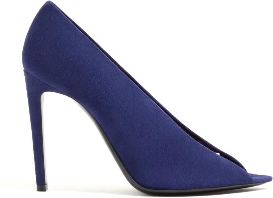 Valentino Garavani open-toe Révélé suede pumps 105mm Blauw