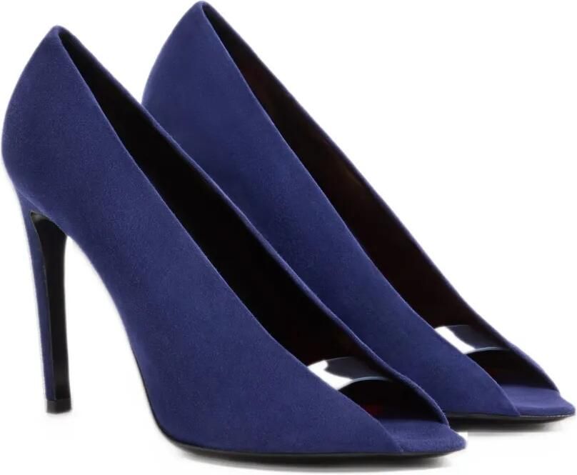 Valentino Garavani open-toe Révélé suede pumps 105mm Blauw - Foto 4