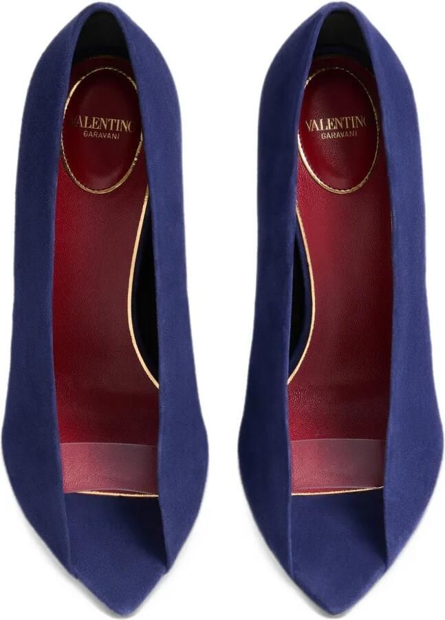 Valentino Garavani open-toe Révélé suede pumps 105mm Blauw - Foto 2