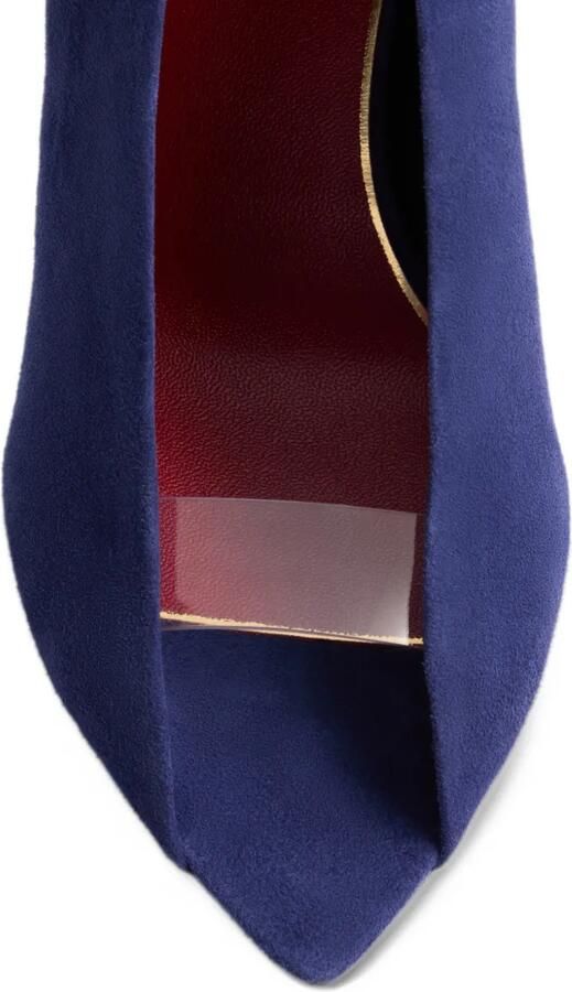 Valentino Garavani open-toe Révélé suede pumps 105mm Blauw - Foto 5