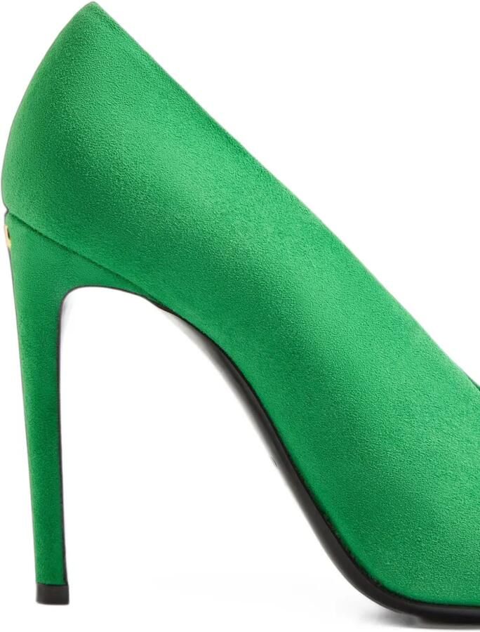 Valentino Garavani Révélé suède pumps met open neus en hak van 105 mm Groen - Foto 2
