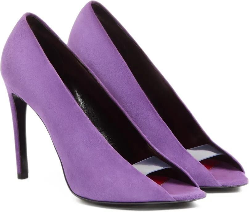 Valentino Garavani Révélé suède pumps met open neus en hak van 105 mm Paars - Foto 3