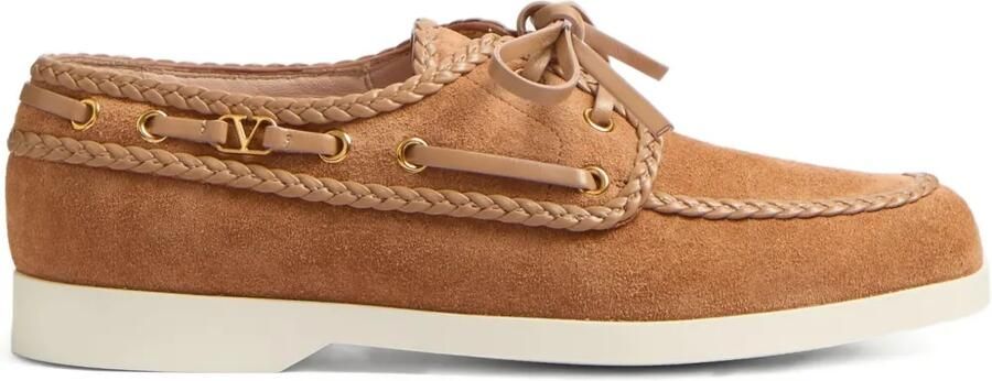Valentino Garavani Palm Avenue bootschoenen met gevlochten afwerking Bruin
