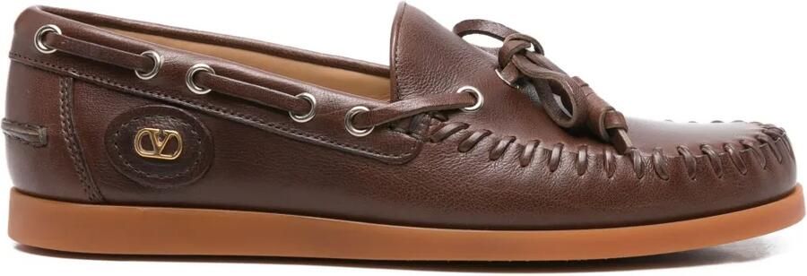 Valentino Garavani Palm Avenue leren loafers Bruin