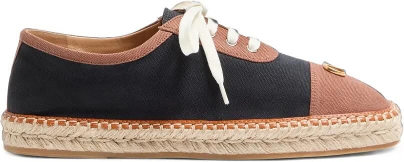 Valentino Garavani Palm Avenue VLogo espadrilles in canvas buffel Zwart