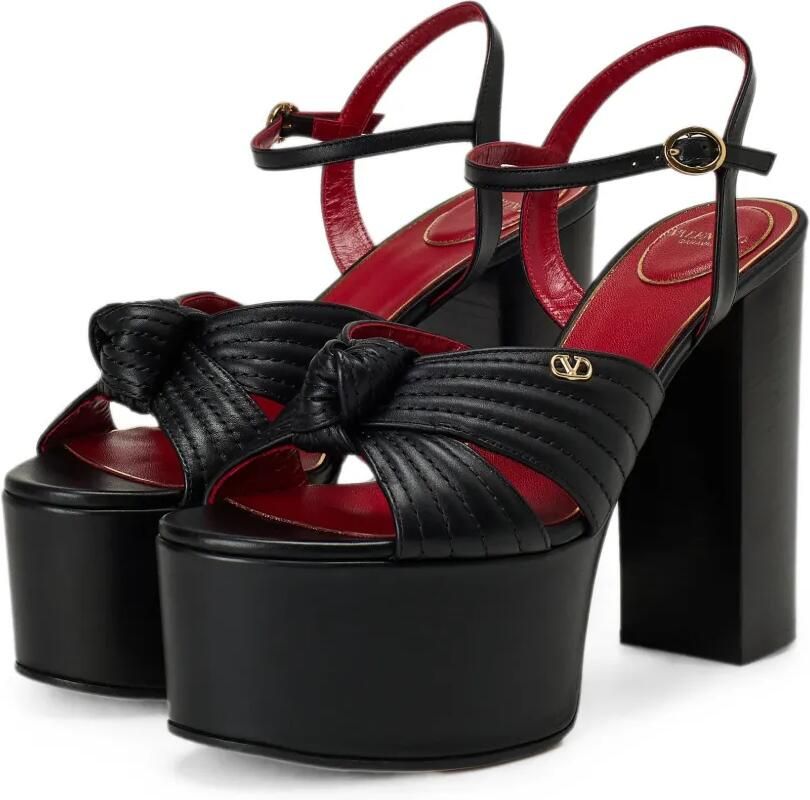 Valentino Garavani Panthea leren sandalen met plateauzool Zwart