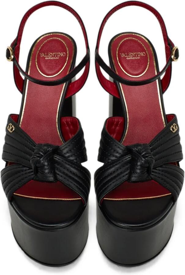 Valentino Garavani Panthea leren sandalen met plateauzool Zwart - Foto 3