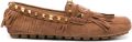 Valentino Garavani Plaster Caster Driver leren loafers met franje Bruin - Bruin