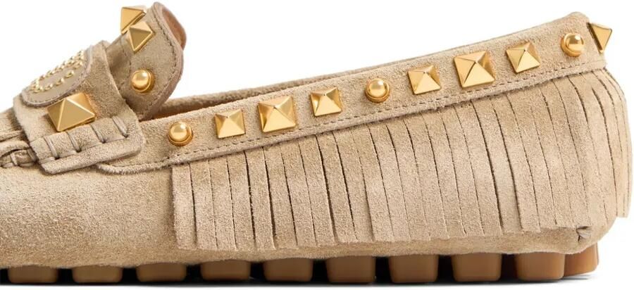 Valentino Garavani Plaster Caster Driver loafers met franje Beige - Foto 3