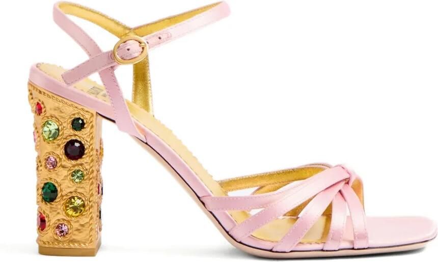 Valentino Garavani Preshoes satijnen sandalen met kristallen 90 mm Roze