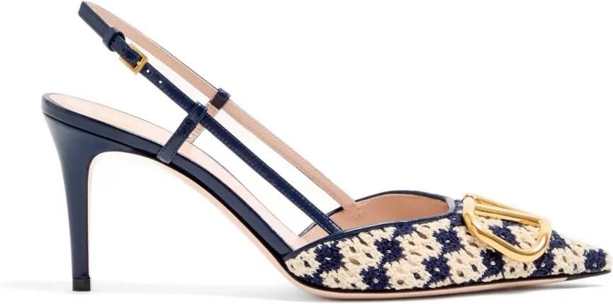 Valentino Garavani Pumps met logoplakkaat Blauw