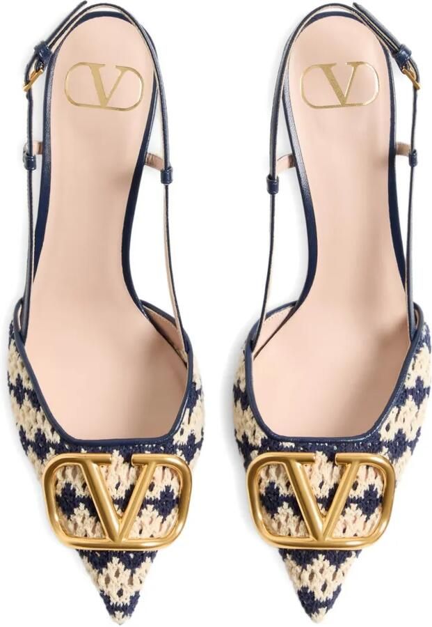Valentino Garavani Pumps met logoplakkaat Blauw - Foto 2