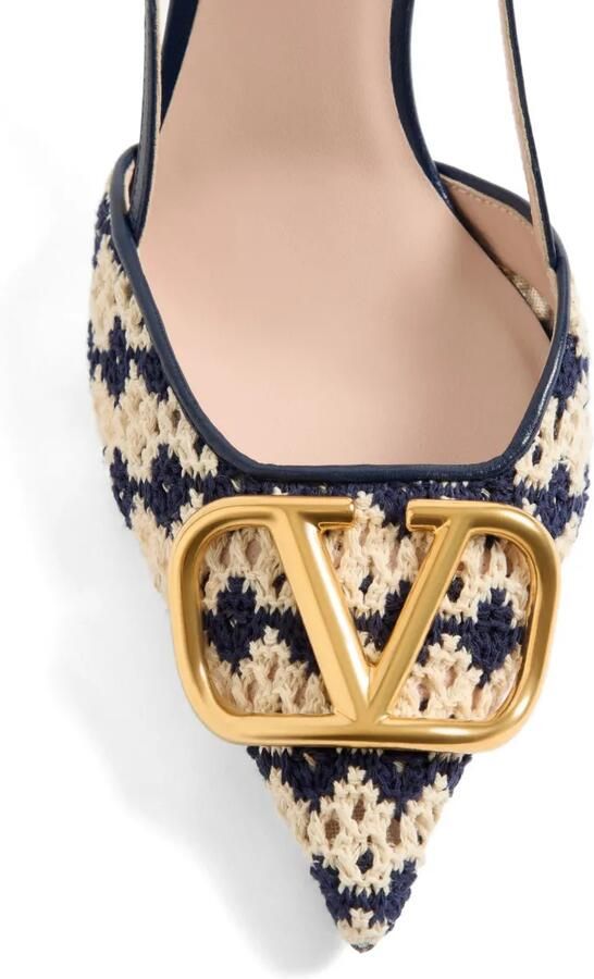 Valentino Garavani Pumps met logoplakkaat Blauw - Foto 3