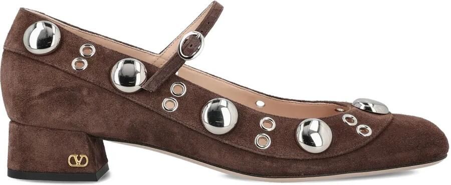 Valentino Garavani Pumps met metalen studs Bruin